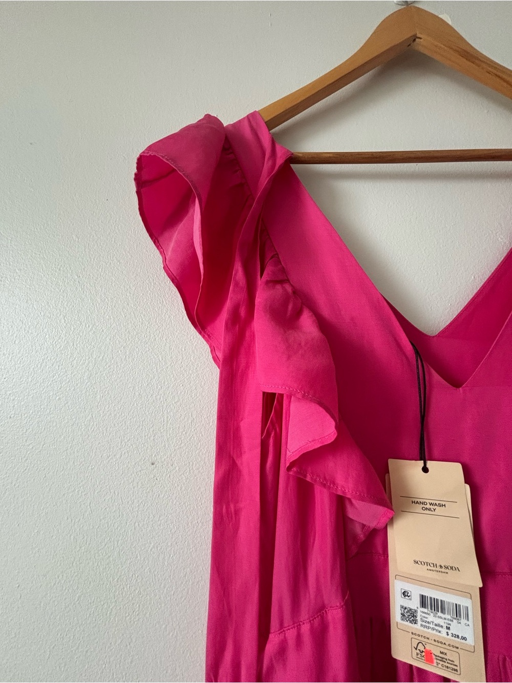 Scotch & Soda Bright Pink Ruffle Maxi Dress - Brand New - Picture 7 of 10